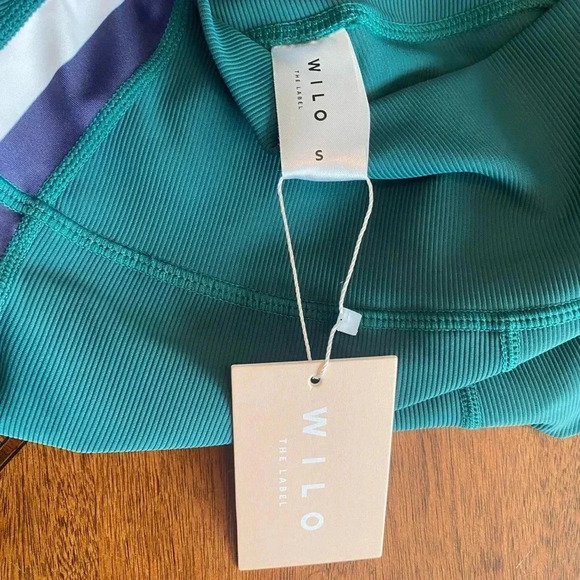 Wilo The Label Women’s Colorblock Ribbed Leggings Gym Workout‎ Pants Green S NWT - Picture 6 of 12